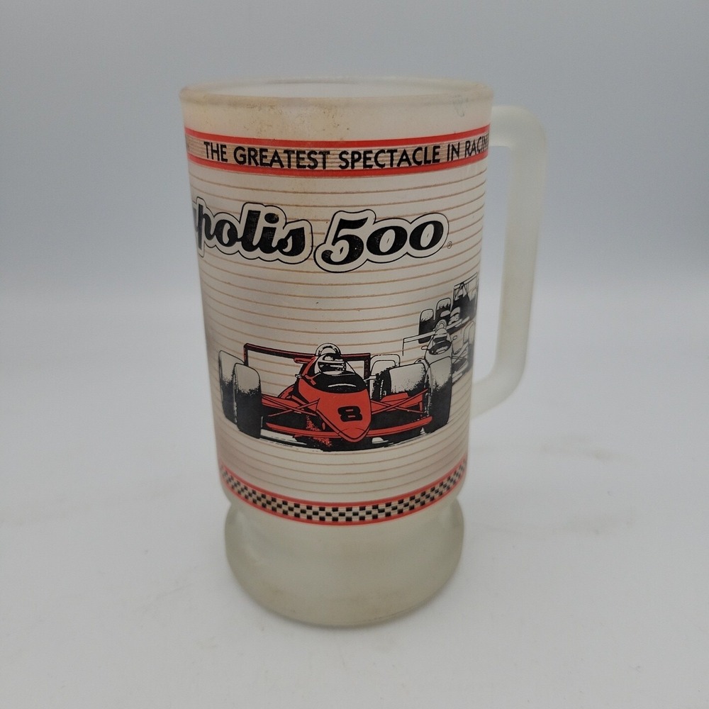 Indy 500 The Greatest Spectacle In Racing Frosted Glass Beer Mug Stein